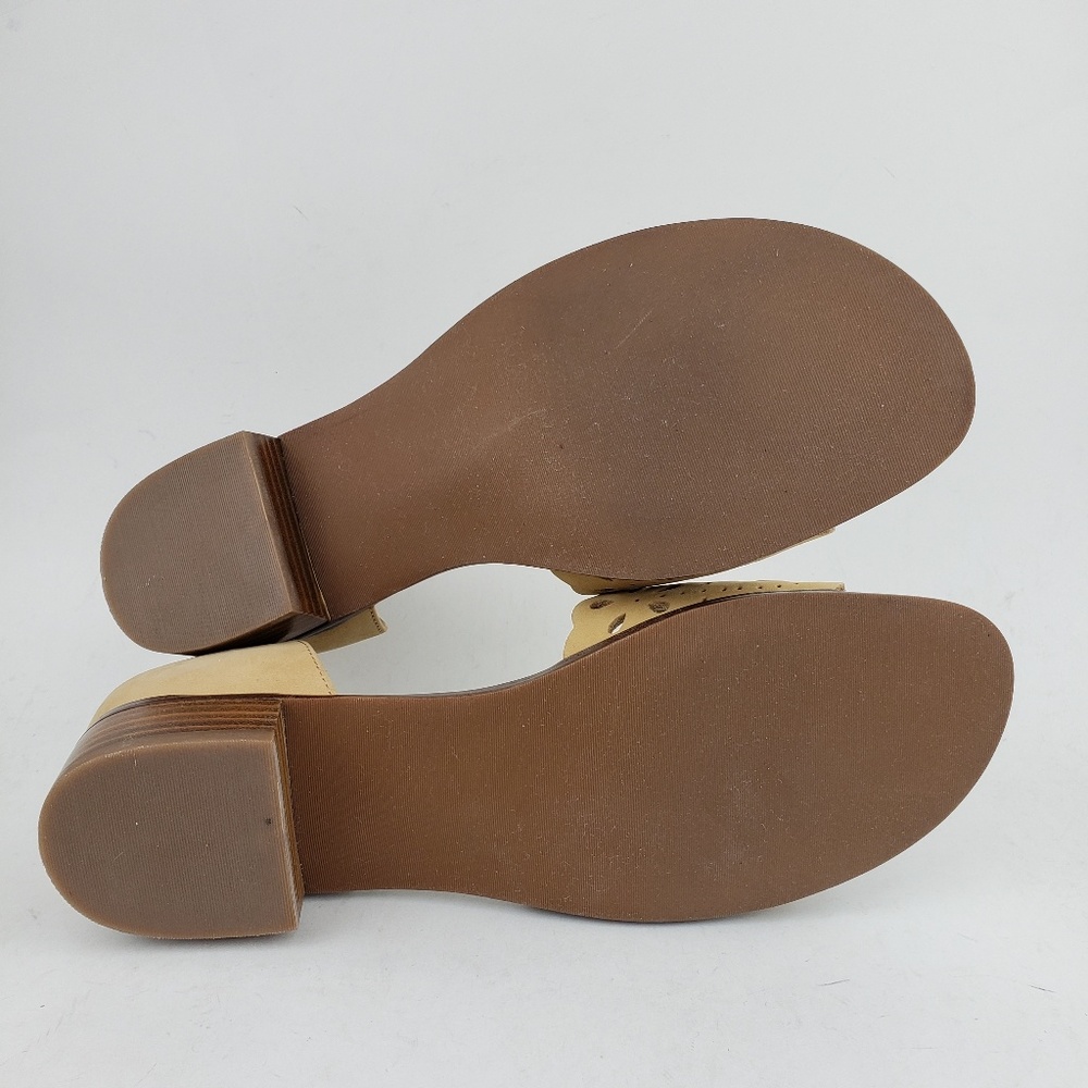 Liz Claiborne Flex Tan Leather Open Toe Shoes 8 M - Picture 8 of 8